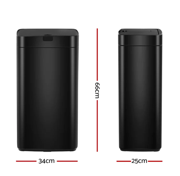 Devanti 45L Motion Sensor Bin Rubbish Automatic Black