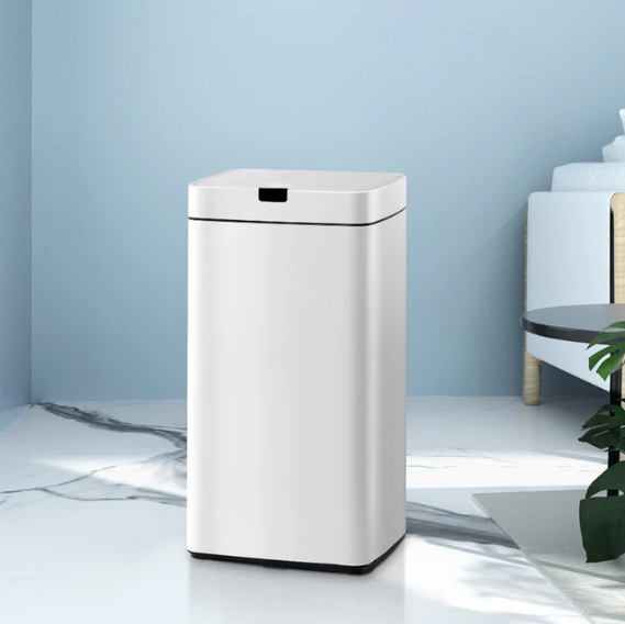 Devanti 45L Motion Sensor Bin Rubbish Automatic White