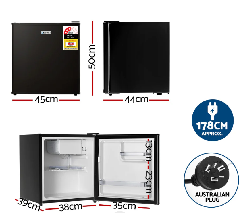 Devanti 48L Bar Fridge Black