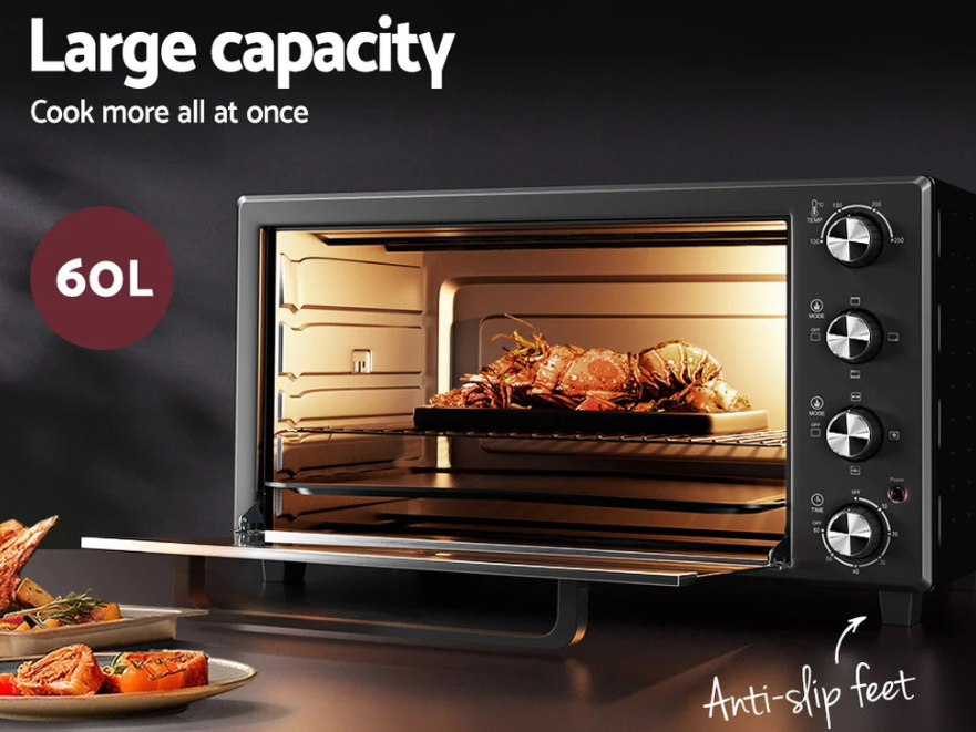 Devanti 60L Convection Oven Electric Fryer Ovens 2000W