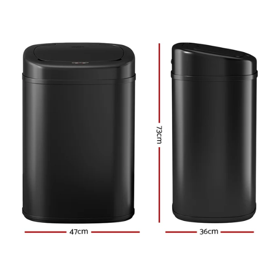 Devanti 82L Motion Sensor Bin Rubbish Automatic Black