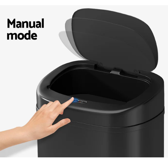 Devanti 82L Motion Sensor Bin Rubbish Automatic Black