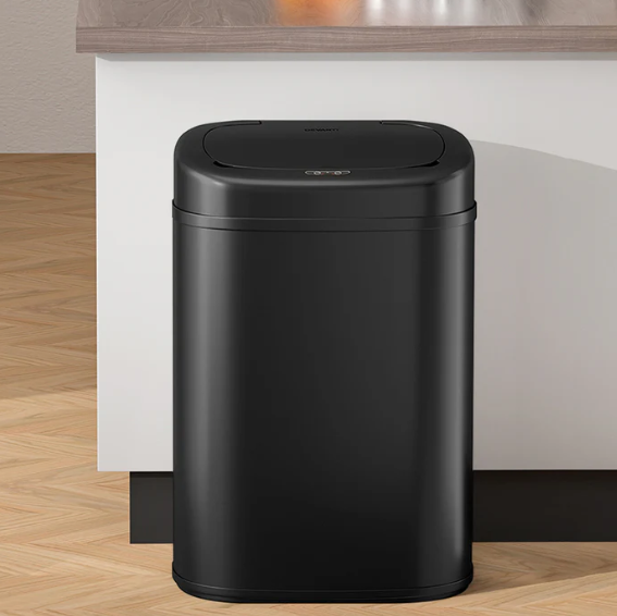 Devanti 82L Motion Sensor Bin Rubbish Automatic Black