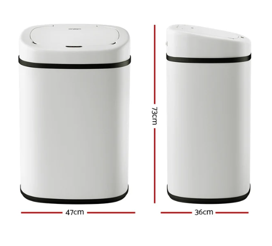 Devanti 82L Motion Sensor Bin Rubbish Automatic White