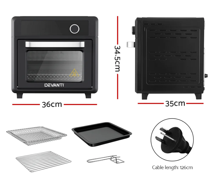 Devanti Air Fryer 20L LCD Fryers Oven