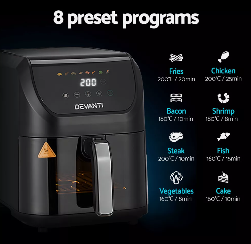 Devanti Air Fryer 5L W/ LCD Touch 1500W