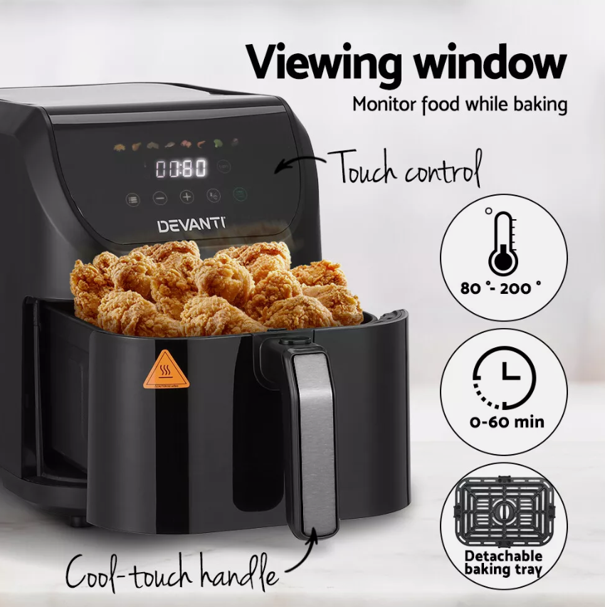 Devanti Air Fryer 5L W/ LCD Touch 1500W