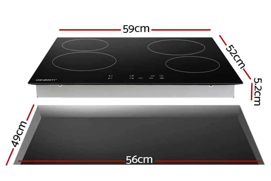 Devanti Electric Ceramic Cooktop 60cm Touch Control