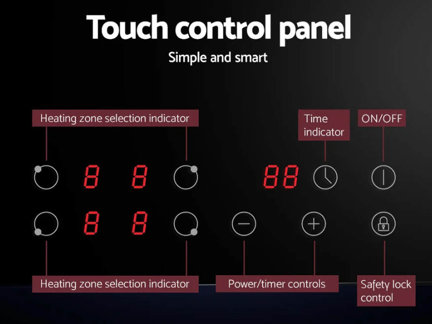 Devanti Electric Ceramic Cooktop 60cm Touch Control