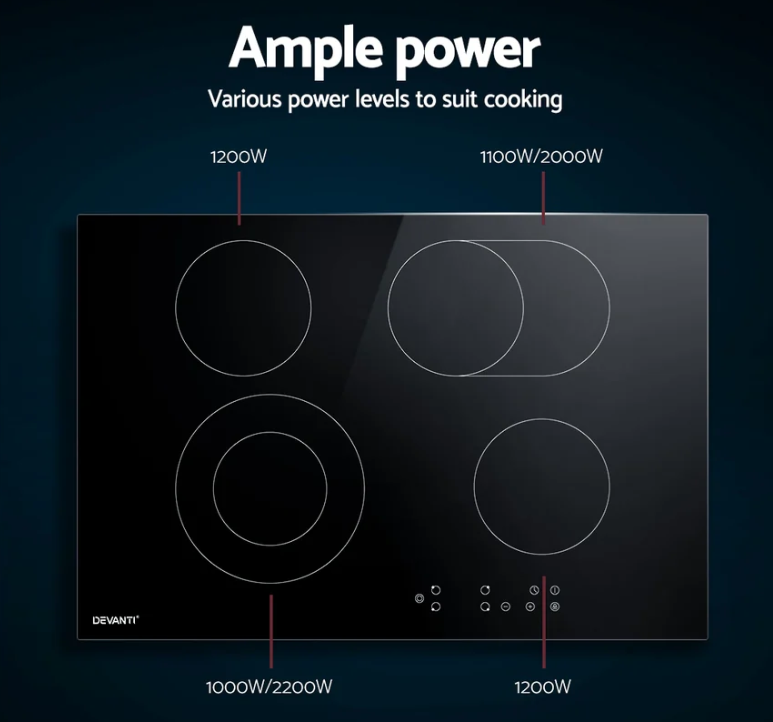 Devanti Electric Ceramic Cooktop 77cm