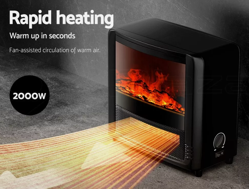 Devanti Electric Fireplace Fire Heaters 2000W