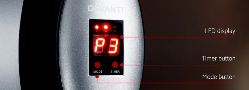 Devanti Electric Strip Heater Radiant Heaters 1500W