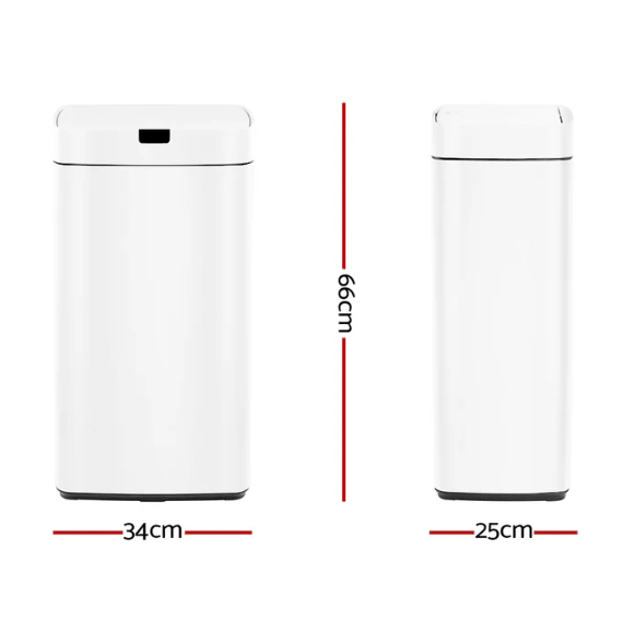 Devanti 45L Motion Sensor Bin Rubbish Automatic White