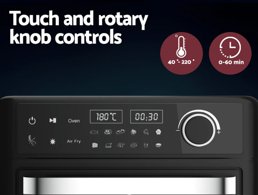 Devanti Air Fryer 15L LCD Fryers Oven