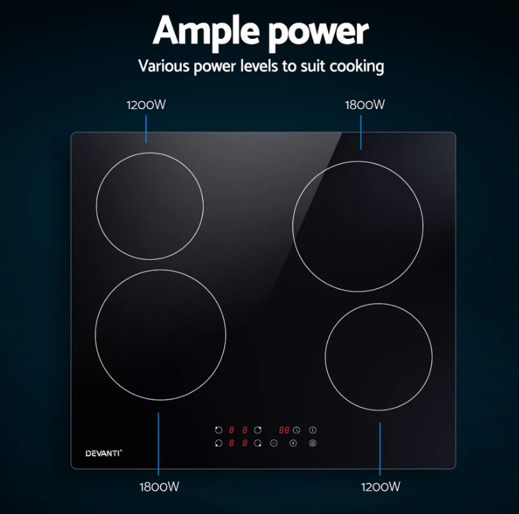 Devanti Electric Ceramic Cooktop 60cm Touch Control