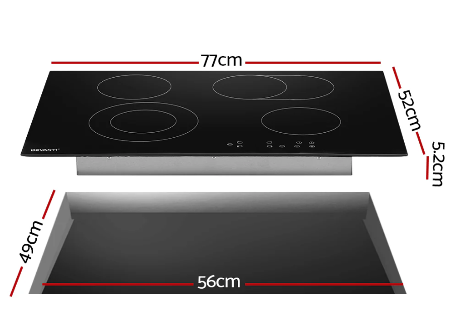 Devanti Electric Ceramic Cooktop 77cm