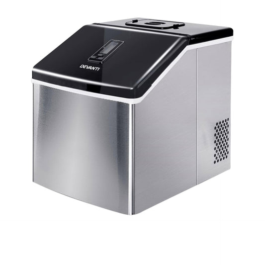 DEVANTi 3.2L Portable Ice Cube Maker Cold Commercial Machine Stainless Steel