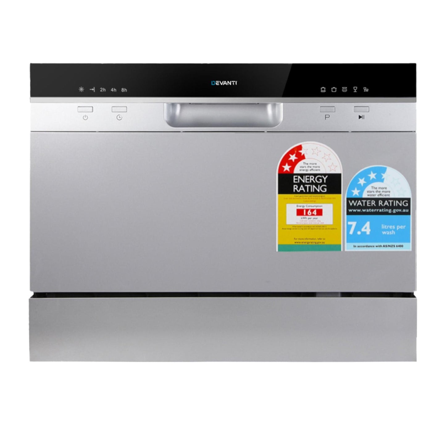 Devanti Benchtop Dishwasher 6 Place Setting Silver